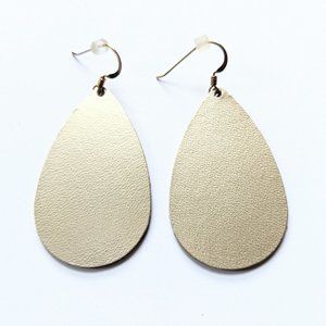 N&S Signature Champagne Leather Earrings